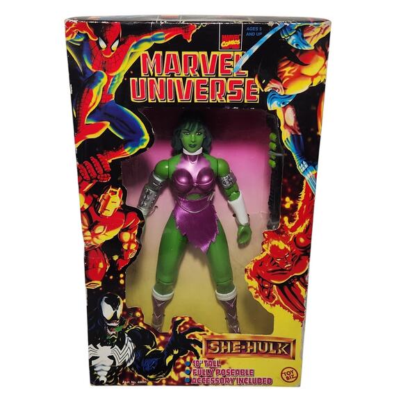Toy Biz Vintage 10" She-Hulk Poseable Figure W/ Accessory Marvel 1997 Sealed - Picture 1 of 8